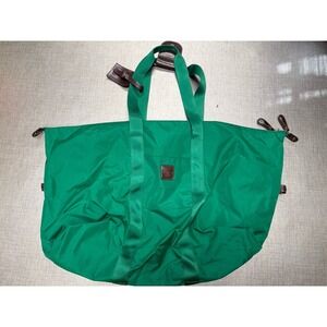 BRIC'S holdall Duffle Heavy Nylon‎ Leather Large Bag Travel Green